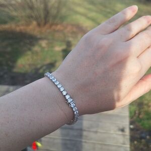 ✨ Asscher Cut CZ Tennis Bracelet 925 Sterling | QVC Style